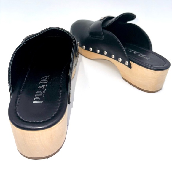 PRADA Studded Leather Clogs - Picture 5 of 8